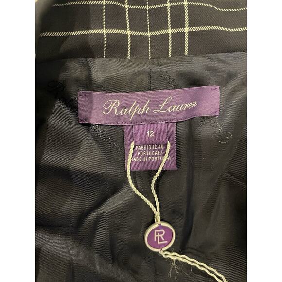 Ralph Lauren Collection Women's Double Breasted Wool A Line Plaid Dress Coat 12 - Picture 3 of 4